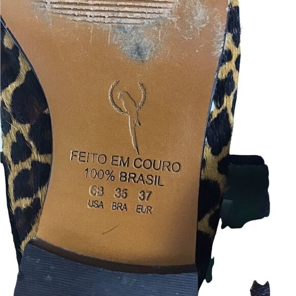 Blue Bird Pony Hair Leopard Print Mules Size 6 - Picture 8 of 10